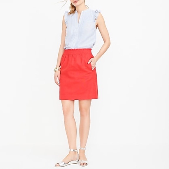 J. Crew Linen Sidewalk Smocked Waist Mini Skirt 00 - Picture 1 of 8